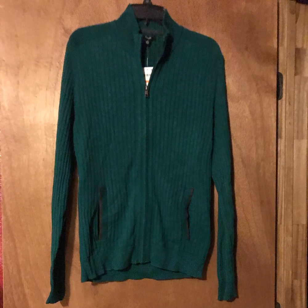 NWT Alfani 100% cotton Cardigan Sweater with zipper and pockets (OLCC)